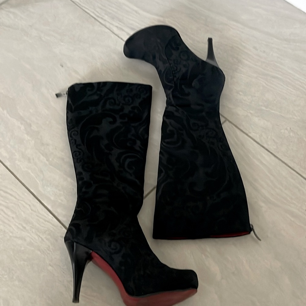 Rockwell Tharp Stiletto platform knee high boots size 38 (7.5-8) US